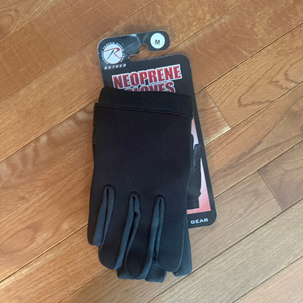 Rothco Neoprene Gloves Black Medium Waterproof Tactical Outdoor NEW